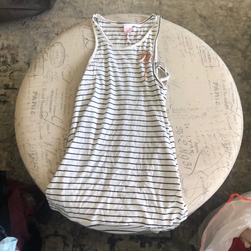White and black swimsuit coverup